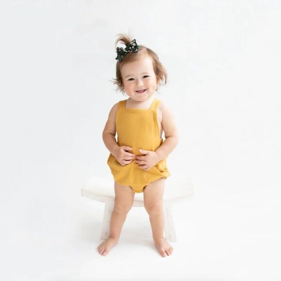 NWT! Kyte Baby Bamboo Jersey Bubble Overall in Marigold - Picture 2 of 8